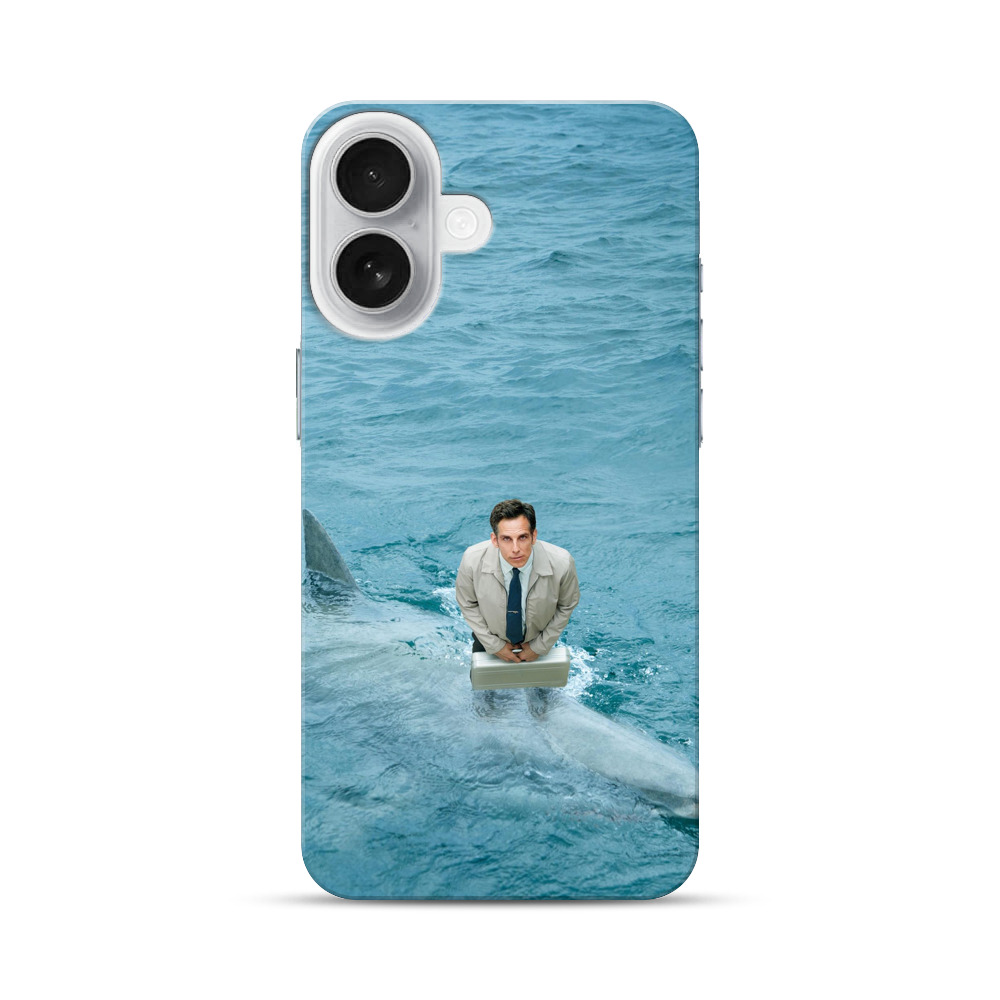 サメの背中に立つ男性 iPhone 17オリジナルハードケース