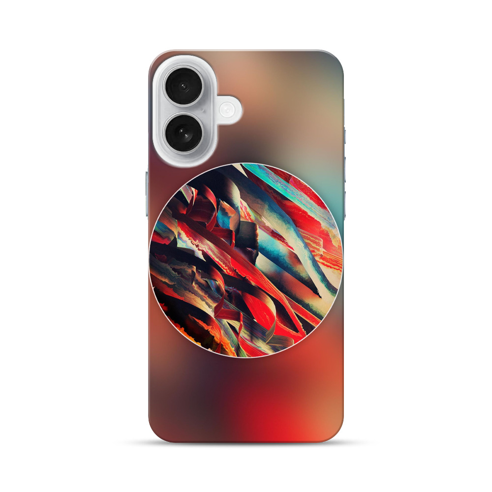 赤と青の抽象幾何学 iPhone 17オリジナルハードケース