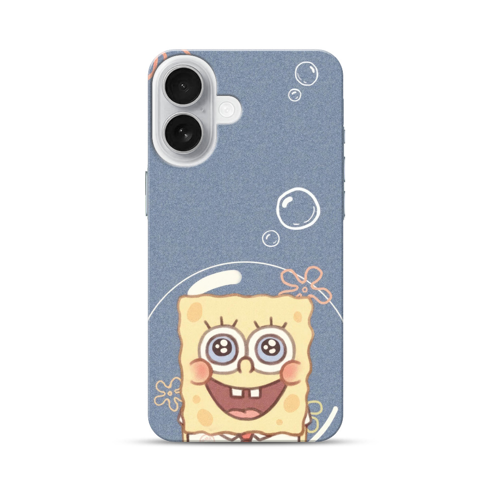 スポンジボブ泡デザイン iPhone 17オリジナルハードケース