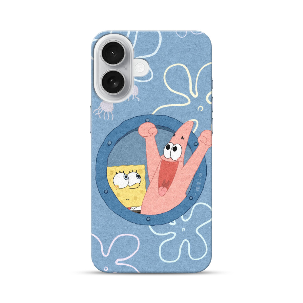 元気なスポンジボブとパトリック iPhone 17オリジナルハードケース
