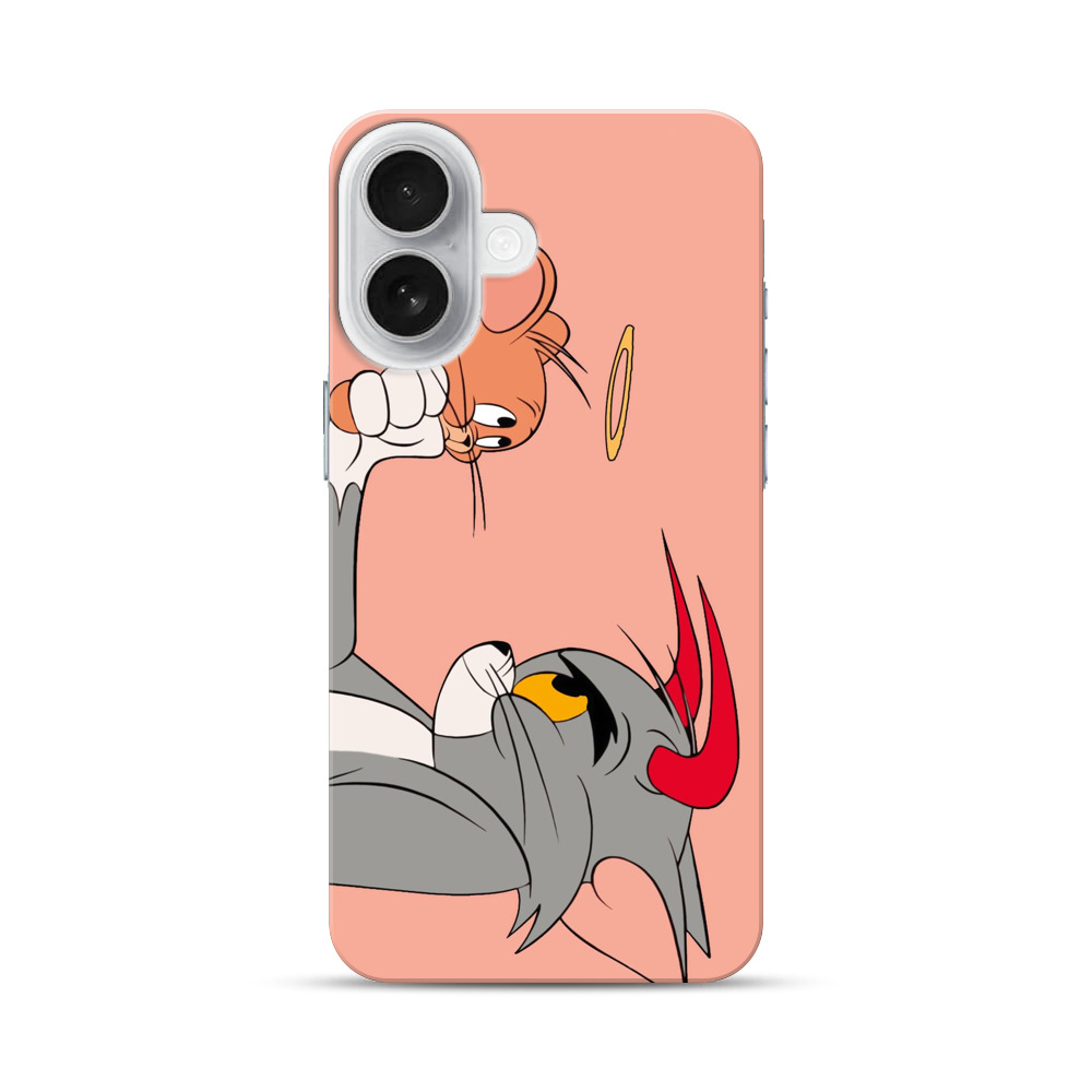 トムとジェリーのコミカルなシーン iPhone 17オリジナルハードケース