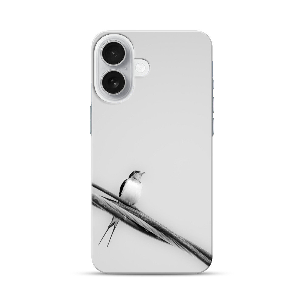 モノクロ鳥の静寂 iPhone 17オリジナルハードケース