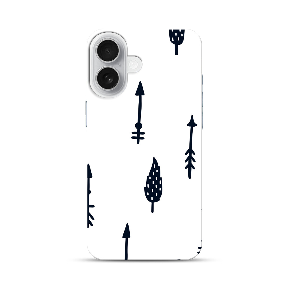 矢印と葉のパターン iPhone 17オリジナルハードケース