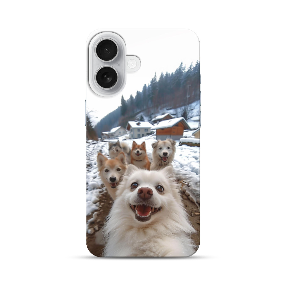 雪の中で5匹の犬 iPhone 17オリジナルハードケース