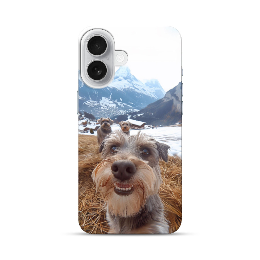 雪山犬のセルフィー iPhone 17オリジナルハードケース