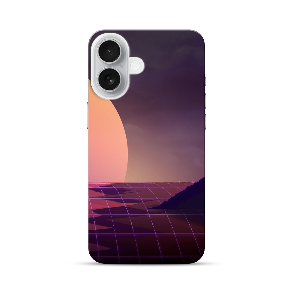 夕暮れ未来の海と太陽 iPhone 17オリジナルハードケース