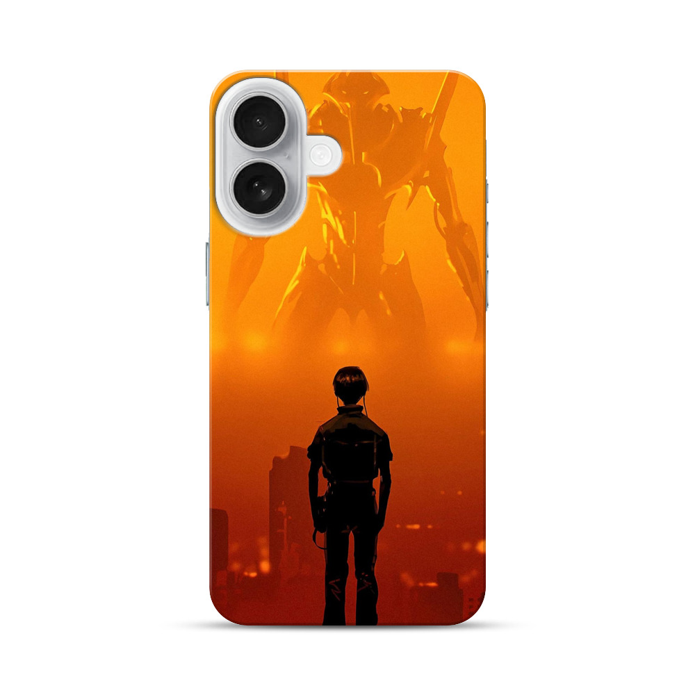 夕暮れのロボと少年 iPhone 17オリジナルハードケース