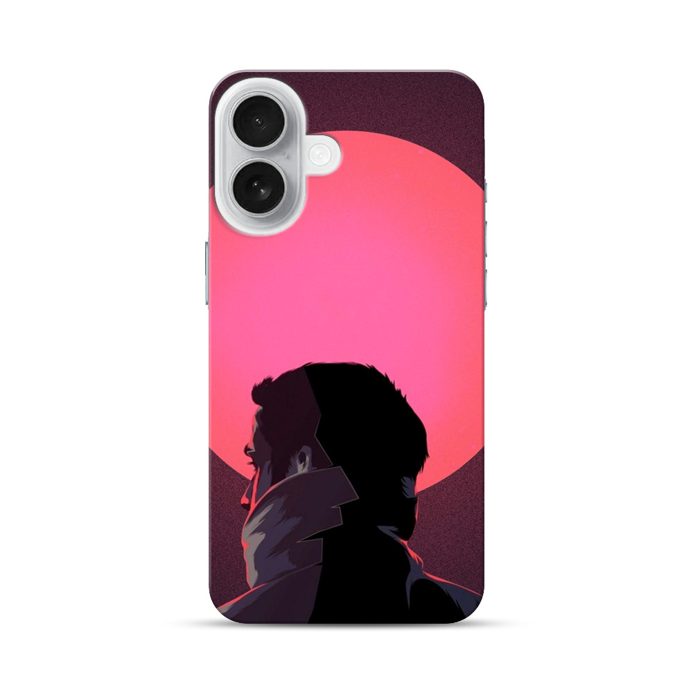 夕日の男性シルエット iPhone 17オリジナルハードケース