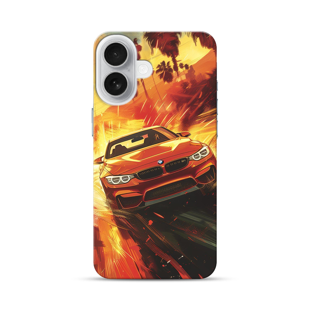 夕焼けスポーツカー iPhone 17オリジナルハードケース