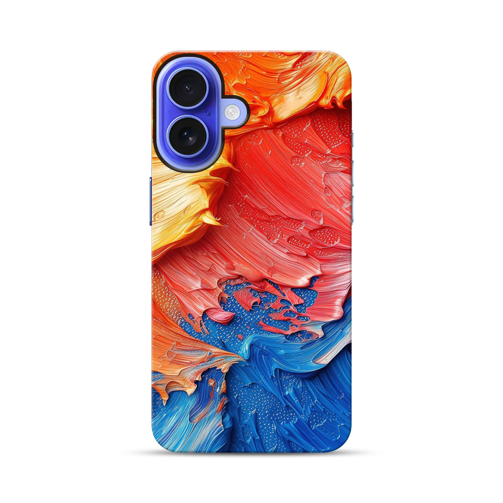 鮮やかな抽象油絵テクスチャ iPhone 17オリジナル耐衝撃ケース