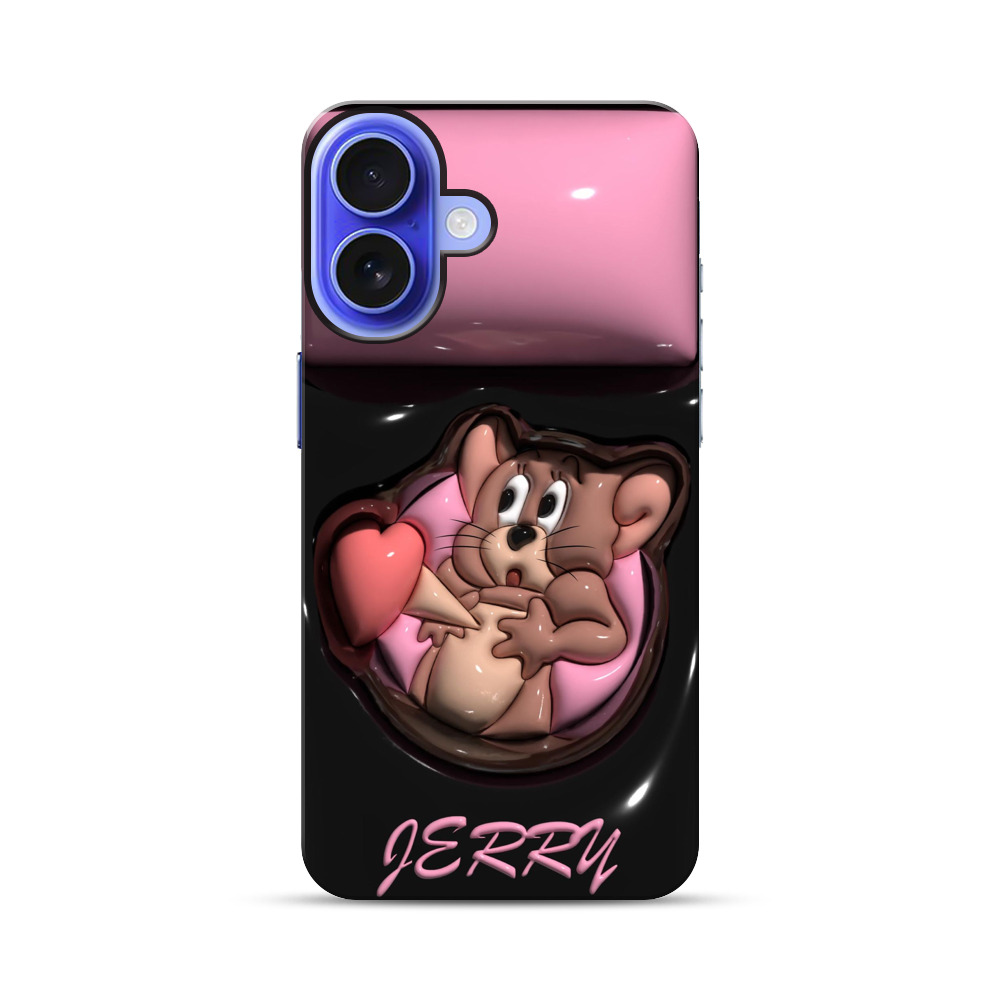 愛らしいネズミとハート iPhone 17オリジナル耐衝撃ケース