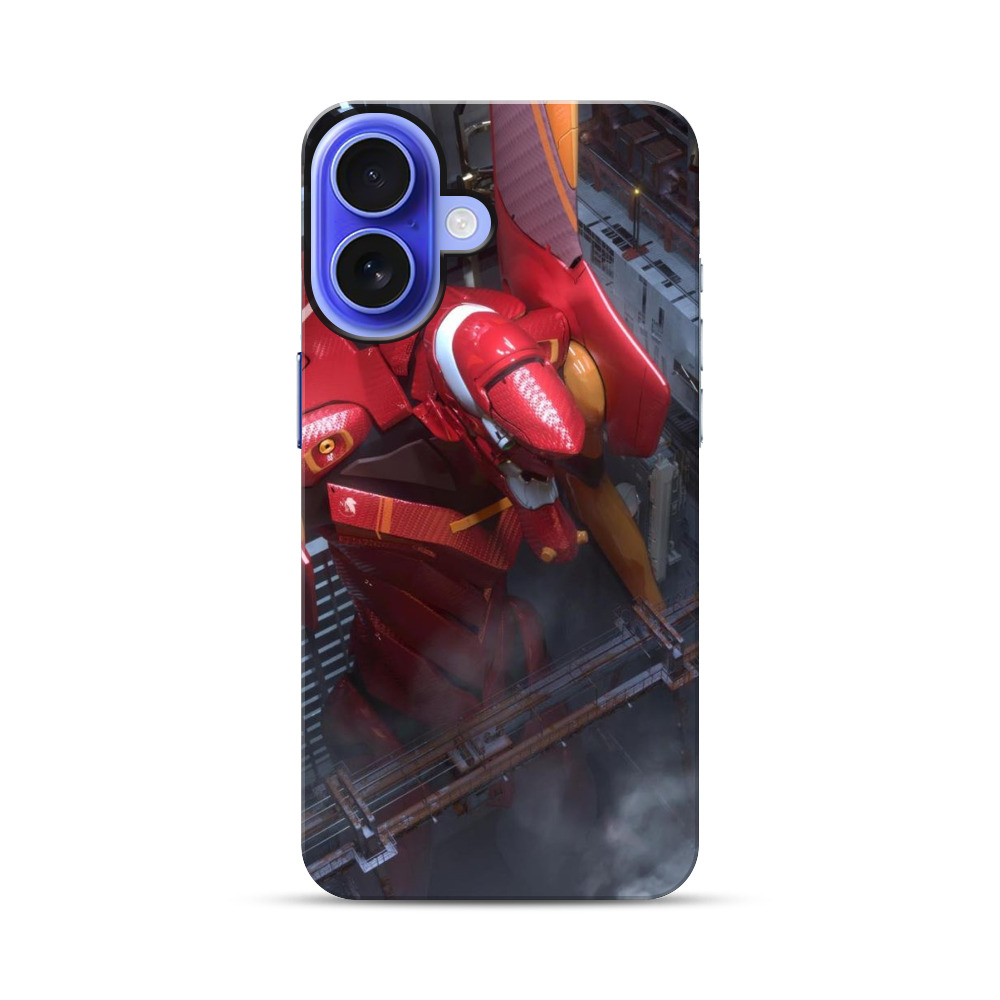 赤い巨大ロボット立像ケース用デザイン iPhone 17オリジナル耐衝撃ケース