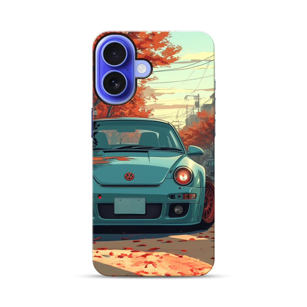 秋紅葉スポーツカー iPhone 17オリジナル耐衝撃ケース