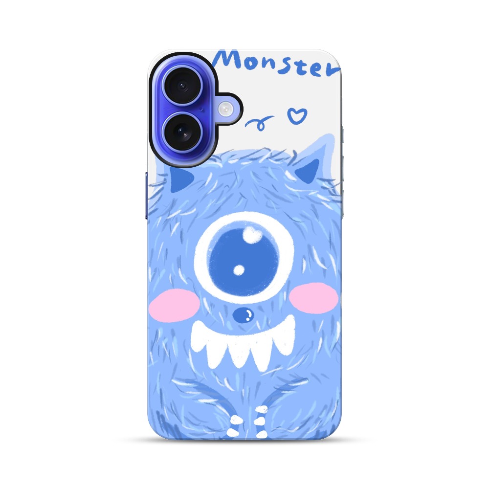 青いかわいいモンスター iPhone 17オリジナル耐衝撃ケース