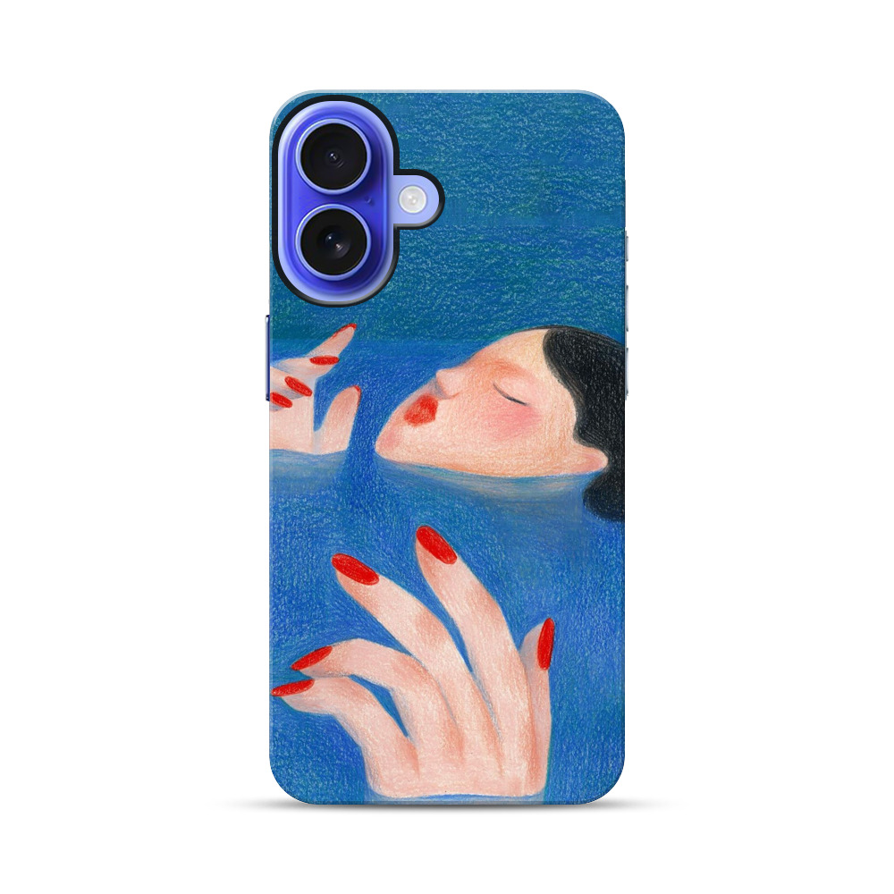 青い水の中で眠る女性 iPhone 17オリジナル耐衝撃ケース