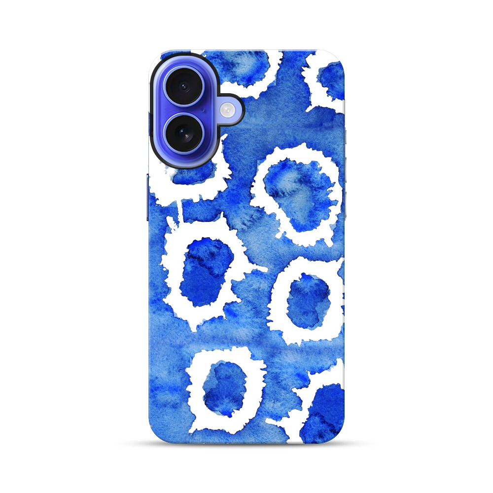 青い水彩のパターン iPhone 17オリジナル耐衝撃ケース