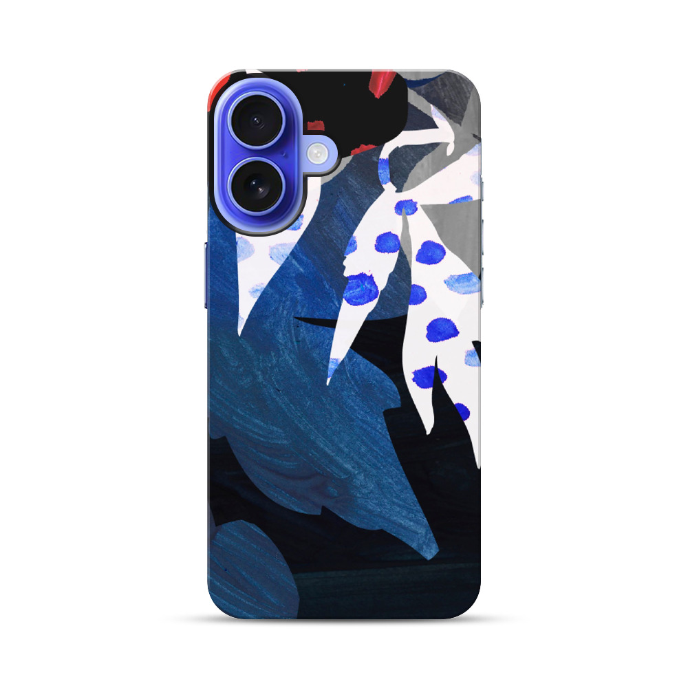 抽象的な花と葉のアート iPhone 17オリジナル耐衝撃ケース