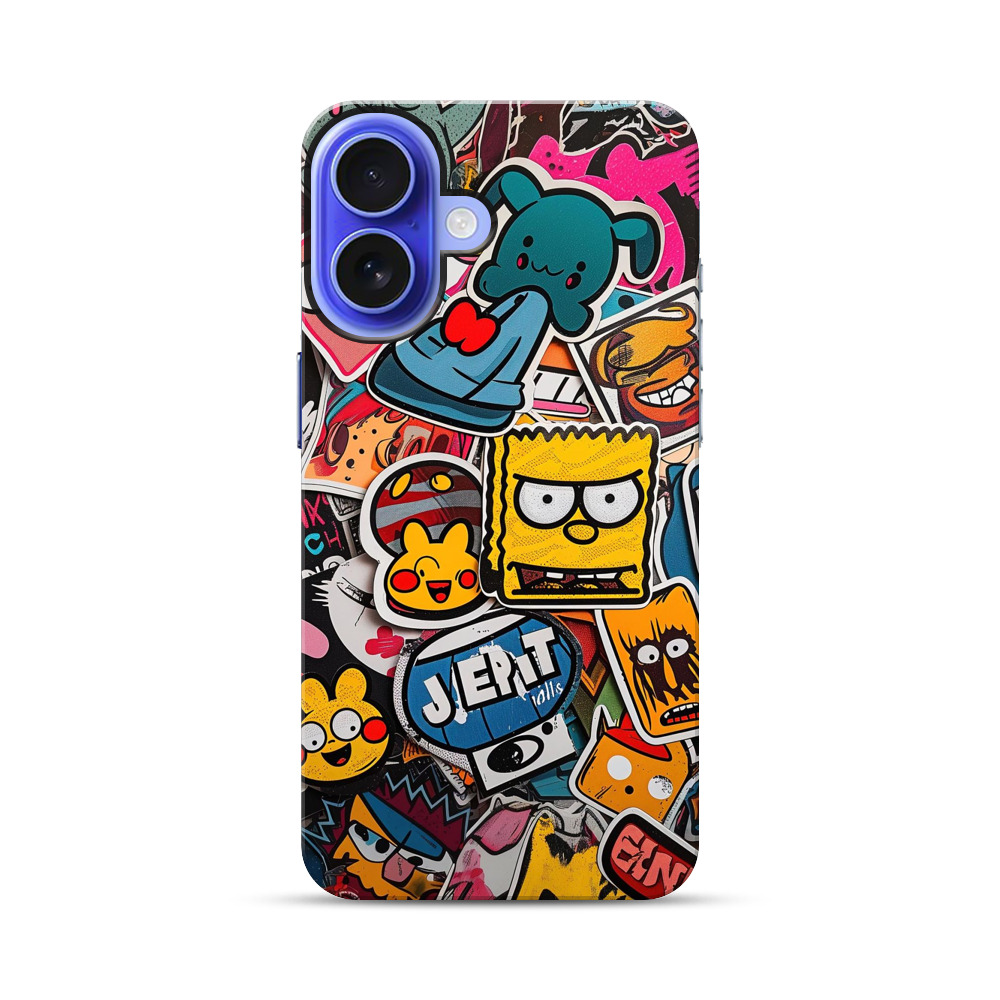 カラフルステッカー集合 iPhone 17オリジナル耐衝撃ケース