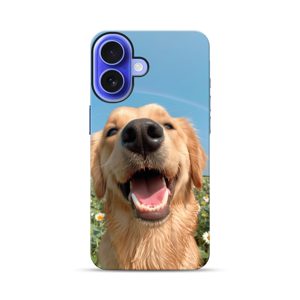 笑顔のゴールデンレトリバー犬ケース用写真 iPhone 17オリジナル耐衝撃ケース