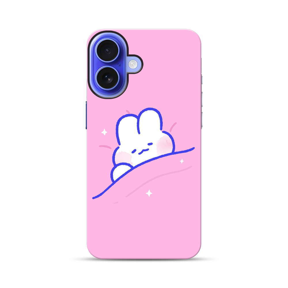 布団で眠るかわいいウサギ iPhone 17オリジナル耐衝撃ケース