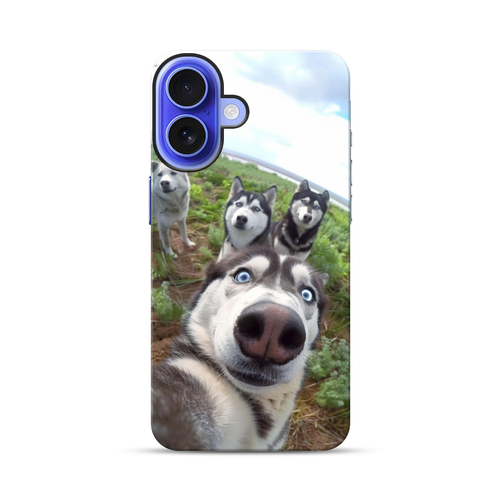 元気なハスキー犬の群れ iPhone 17オリジナル耐衝撃ケース