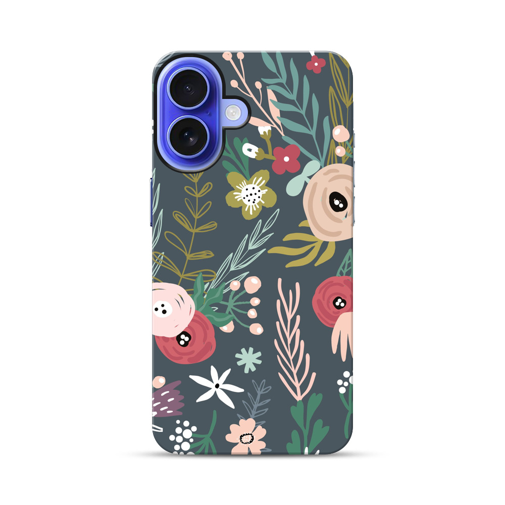 花のパターン iPhone 17オリジナル耐衝撃ケース