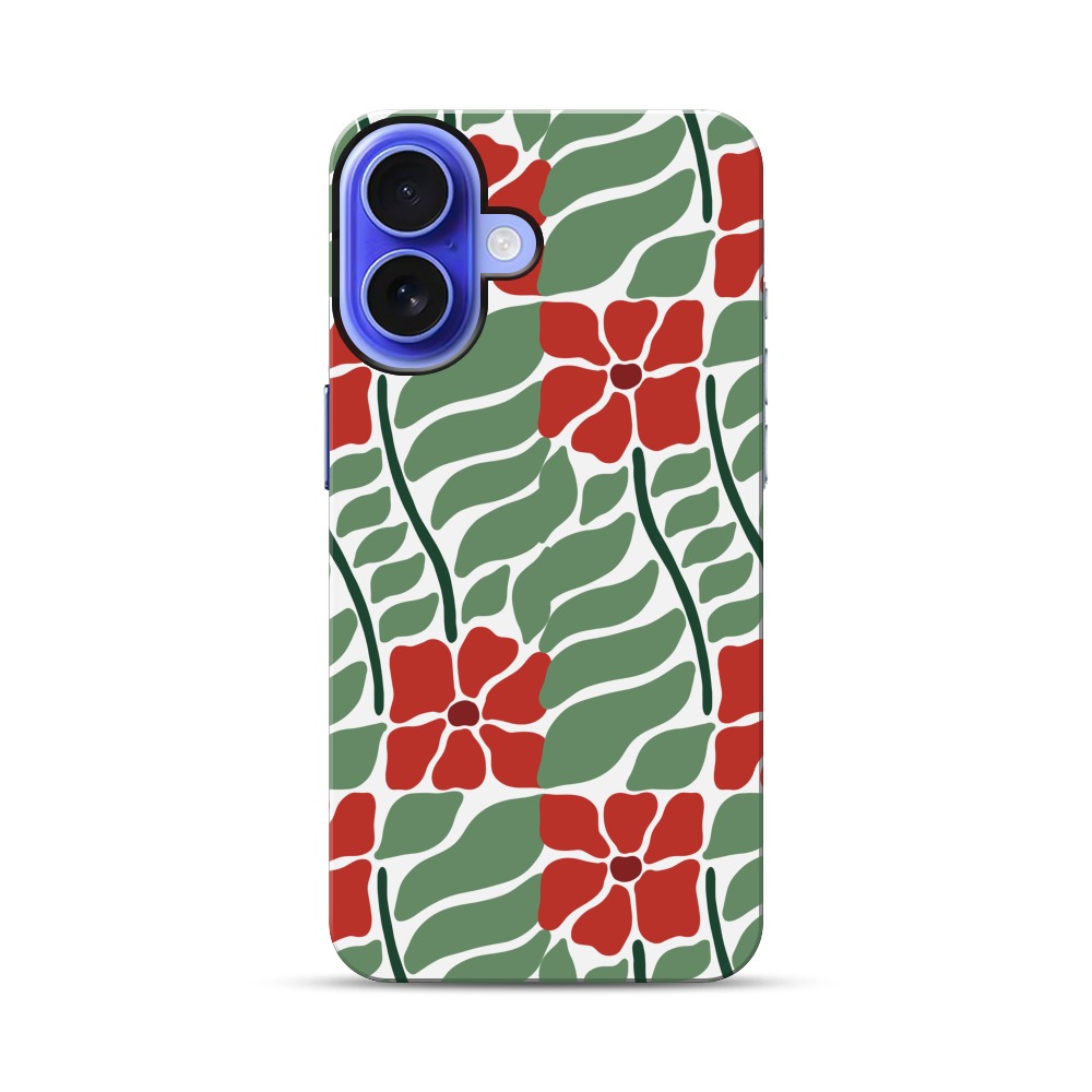 花と葉のパターン iPhone 17オリジナル耐衝撃ケース