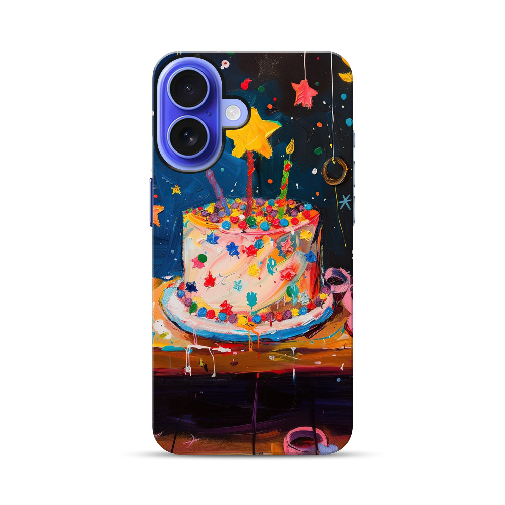 星飾りの誕生日ケーキ iPhone 17オリジナル耐衝撃ケース
