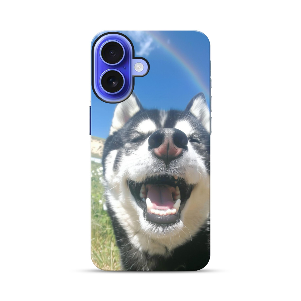 笑顔のハスキー犬 iPhone 17オリジナル耐衝撃ケース