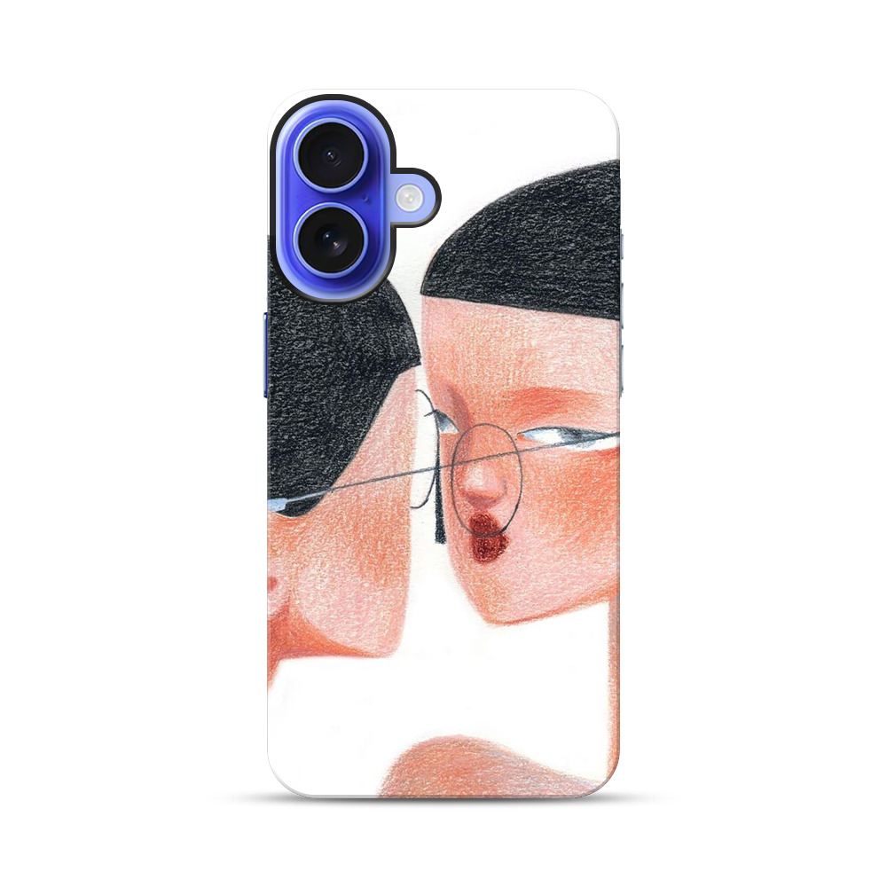 鏡を見る女性のイラスト iPhone 17オリジナル耐衝撃ケース