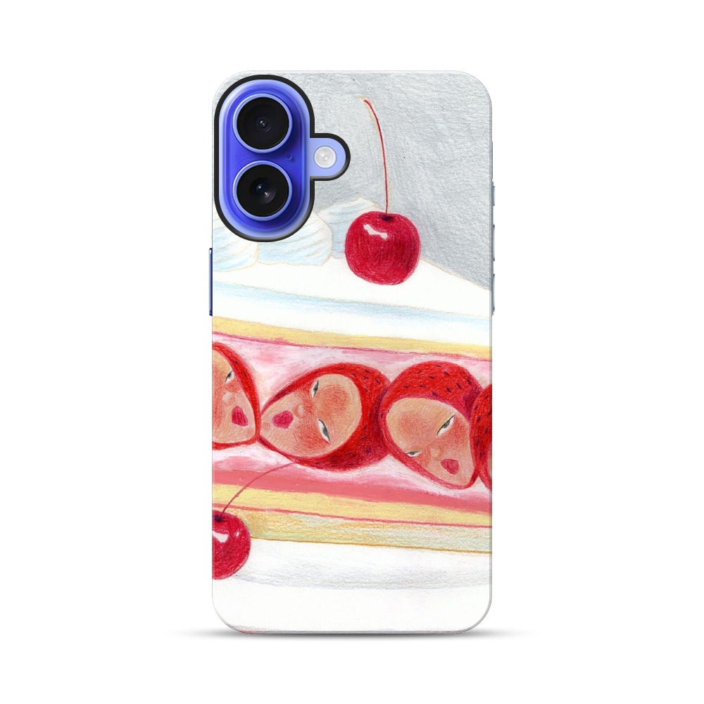 顔のいちごケーキ iPhone 17オリジナル耐衝撃ケース