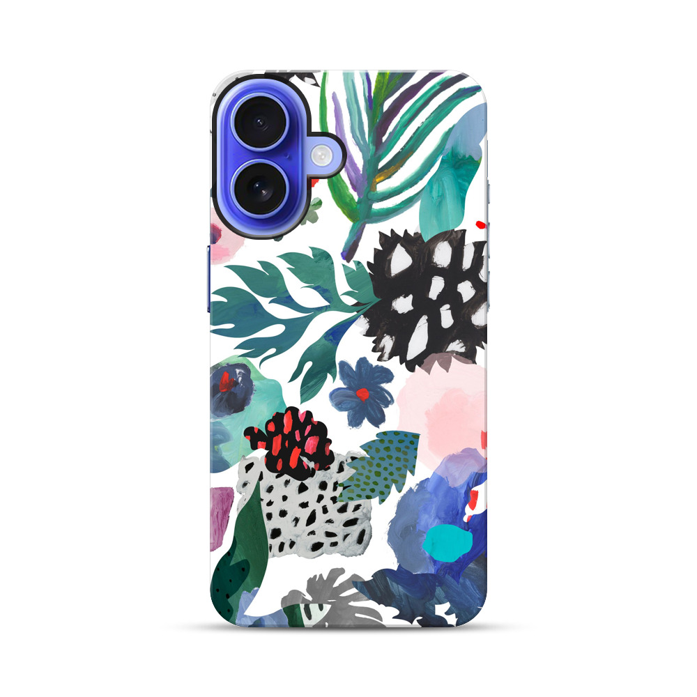 カラフルな抽象花柄 iPhone 17オリジナル耐衝撃ケース