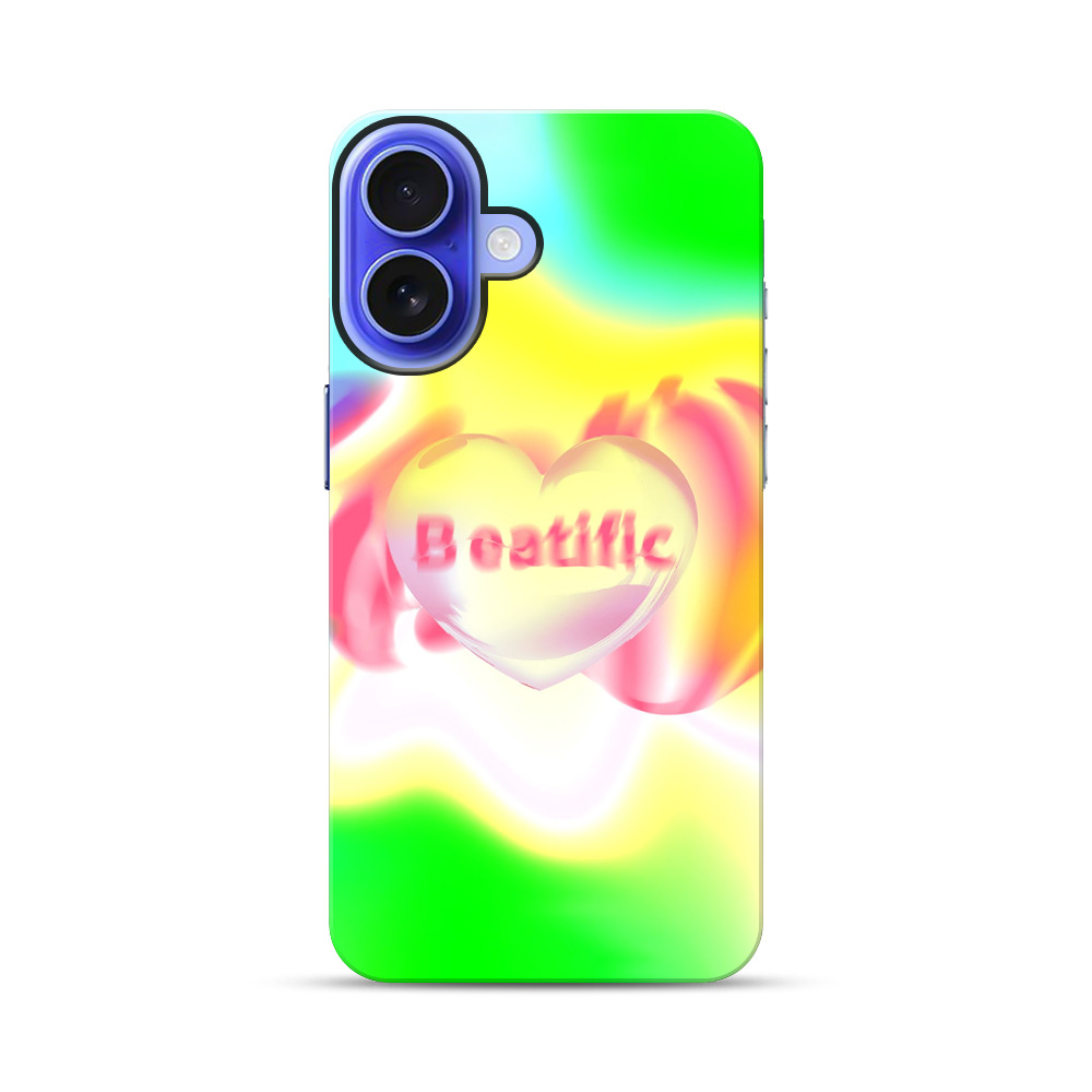 カラフルなハートの抽象アート iPhone 17オリジナル耐衝撃ケース