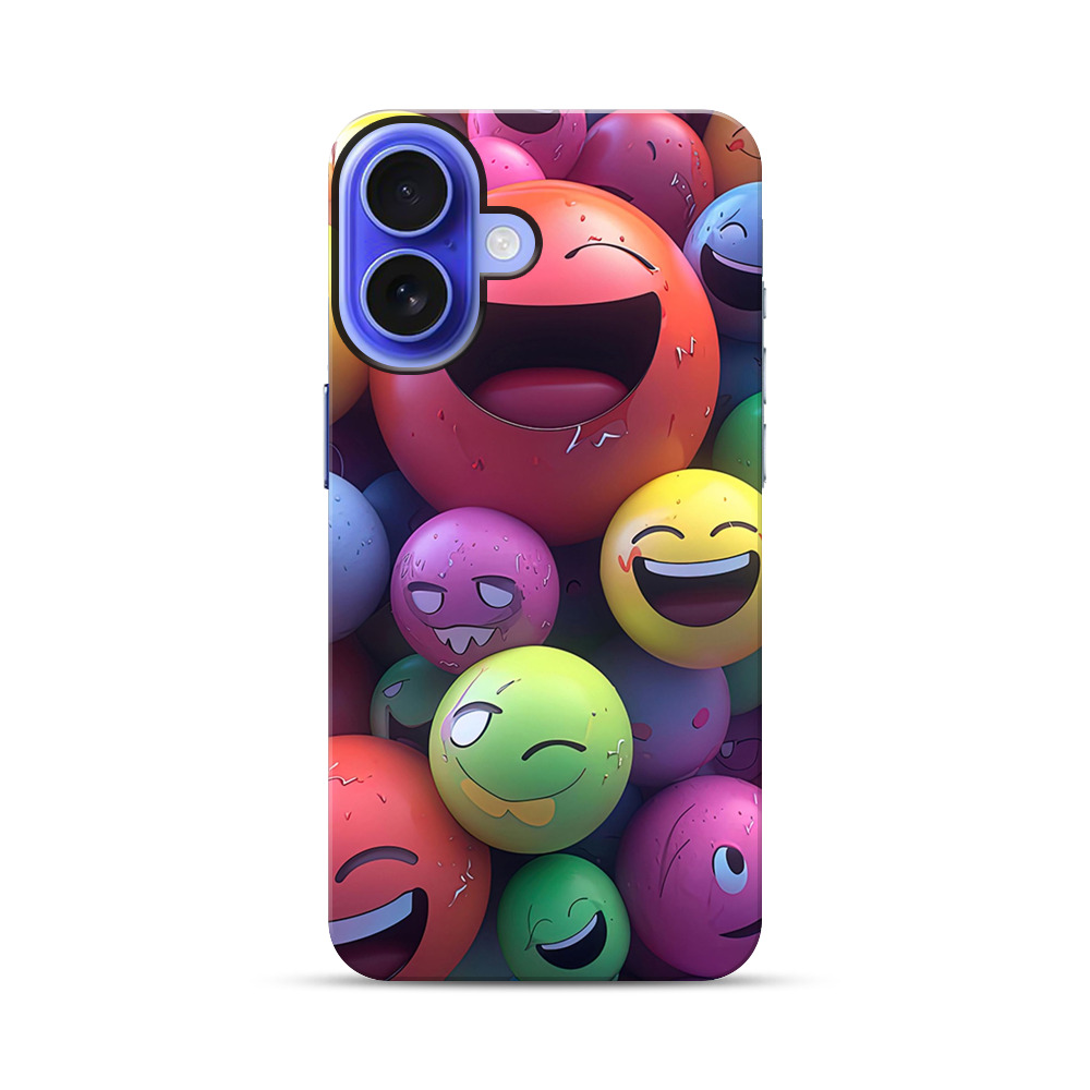 カラフルスマイリー iPhone 17オリジナル耐衝撃ケース