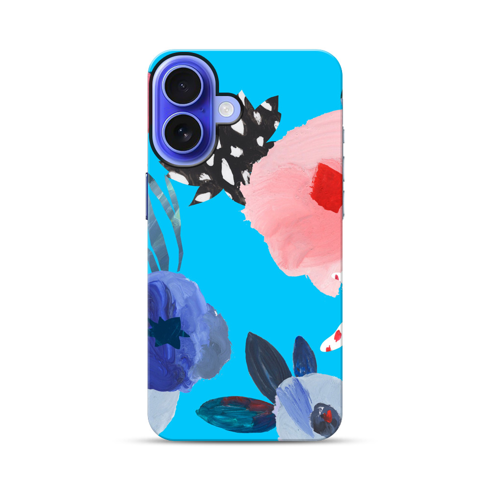 カラフルな抽象花模様 iPhone 17オリジナル耐衝撃ケース