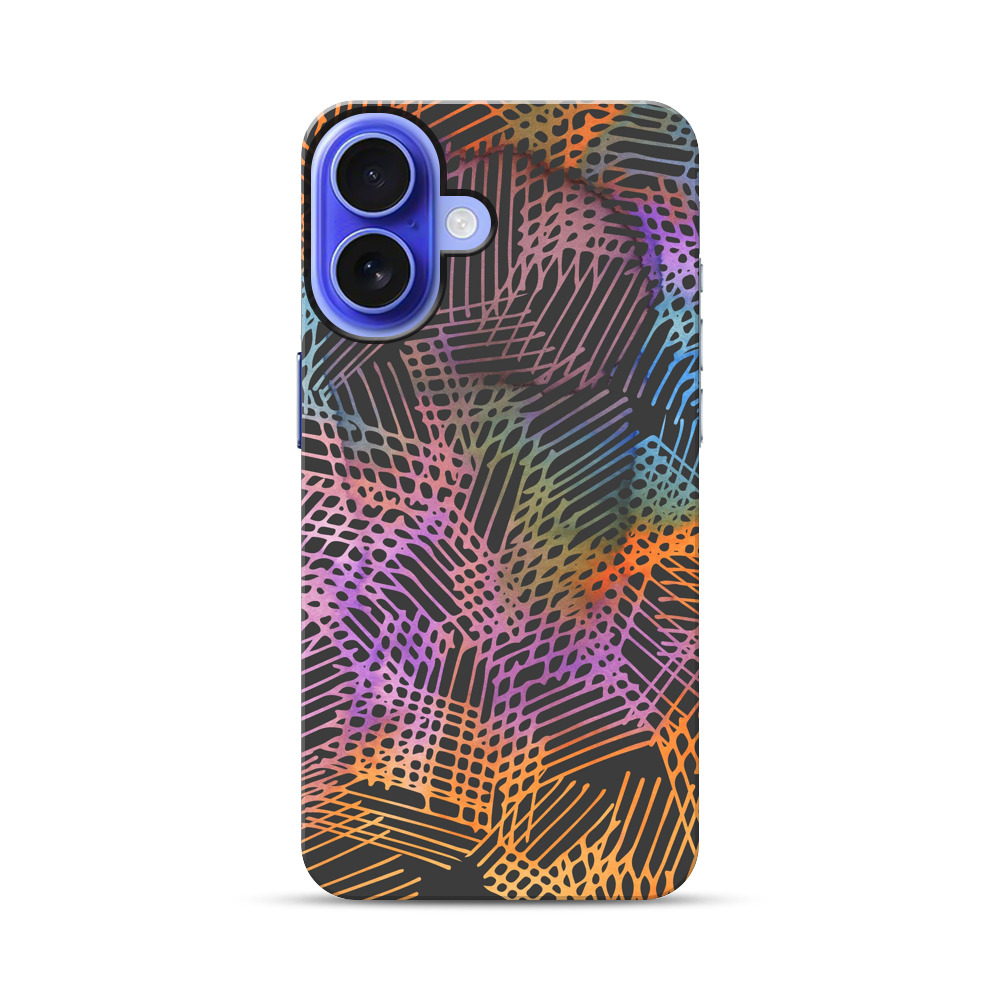 カラフルな抽象格子模様 iPhone 17オリジナル耐衝撃ケース