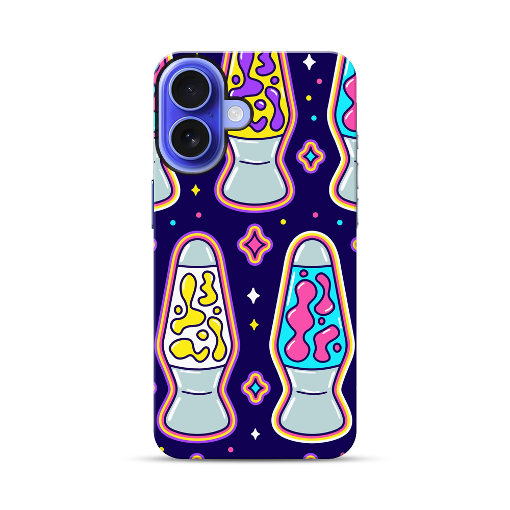 カラフルなラバランプのパターン iPhone 17オリジナル耐衝撃ケース