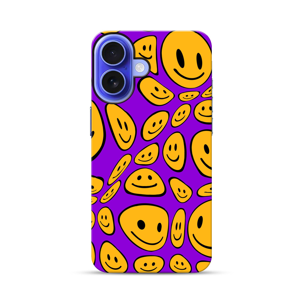 カラフルなスマイルパターン iPhone 17オリジナル耐衝撃ケース