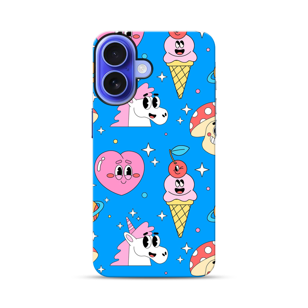 カラフルなキャラクターのパターン iPhone 17オリジナル耐衝撃ケース