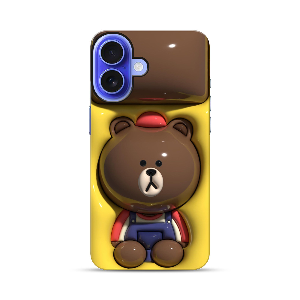 かわいいクマフィギュア iPhone 17オリジナル耐衝撃ケース