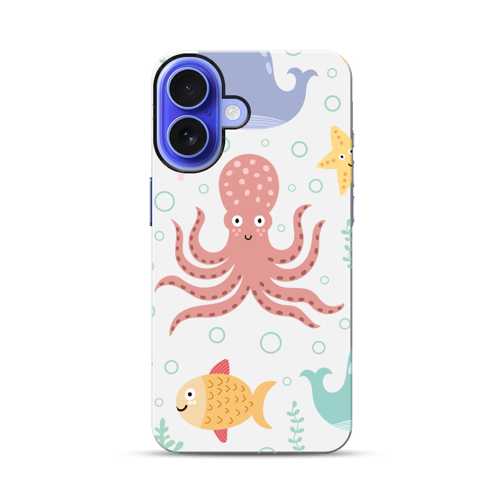 かわいい海の生き物たちのパターン marine-life かわいい海の生き物たちのパターン marine-life