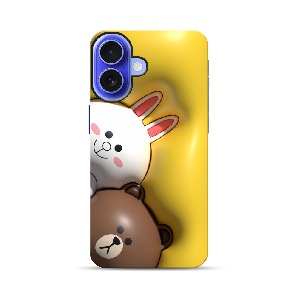 かわいいウサギとクマ iPhone 17オリジナル耐衝撃ケース