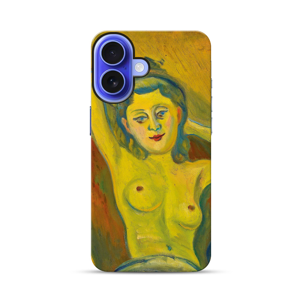 黄緑色のヌードポートレート iPhone 17オリジナル耐衝撃ケース