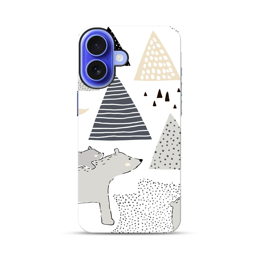 クマの親子と山 iPhone 17オリジナル耐衝撃ケース