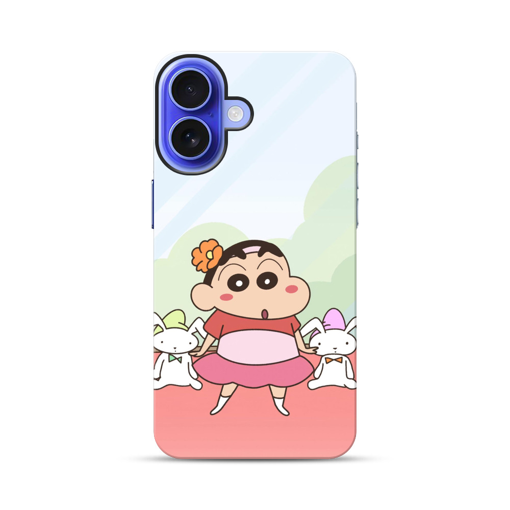 しんちゃん女装とウサギ iPhone 17オリジナル耐衝撃ケース