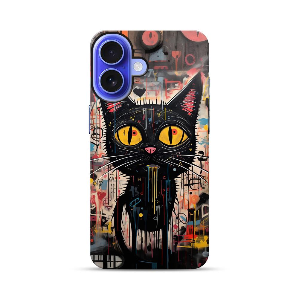 抽象的な黒猫のアート iPhone 17オリジナル耐衝撃ケース