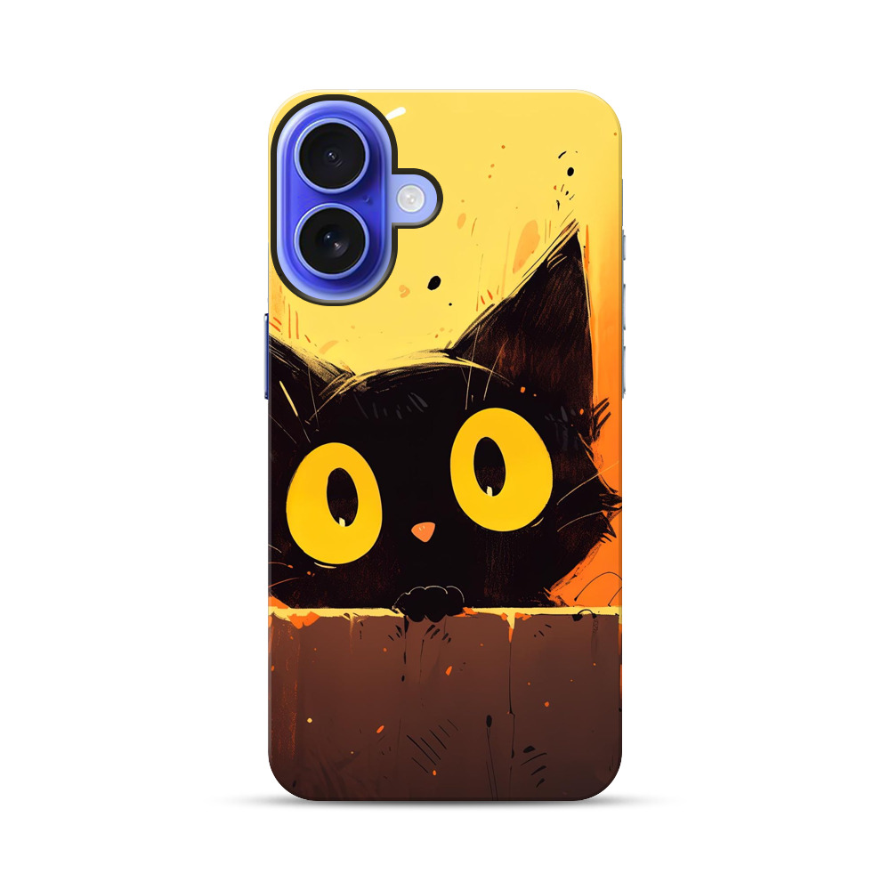 黒猫のイラスト iPhone 17オリジナル耐衝撃ケース