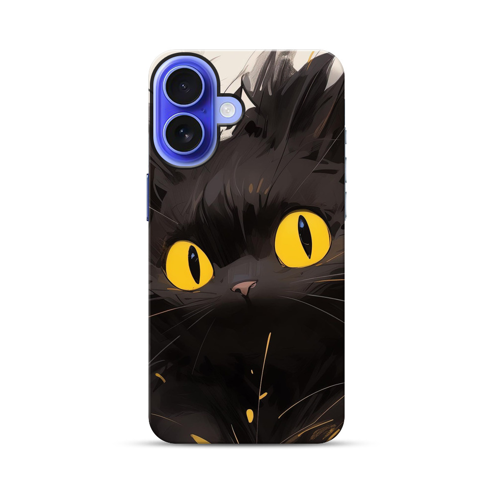 ふわふわの黒猫 iPhone 17オリジナル耐衝撃ケース