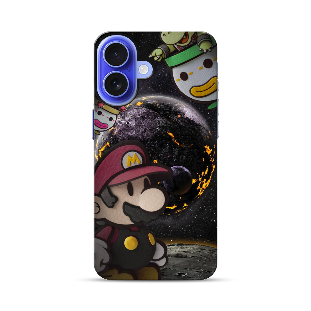 マリオと宇宙背景 iPhone 17オリジナル耐衝撃ケース