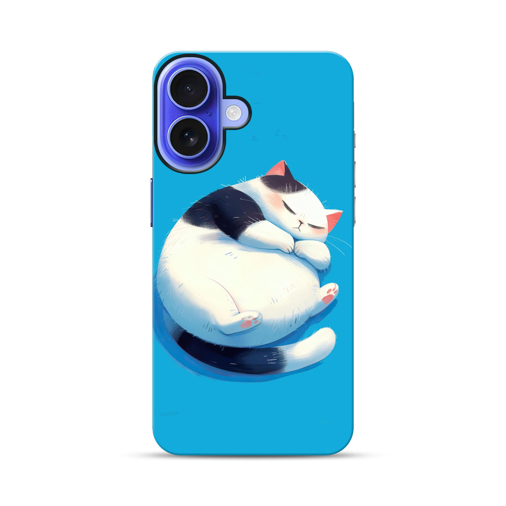 丸いかわいい寝る猫 iPhone 17オリジナル耐衝撃ケース